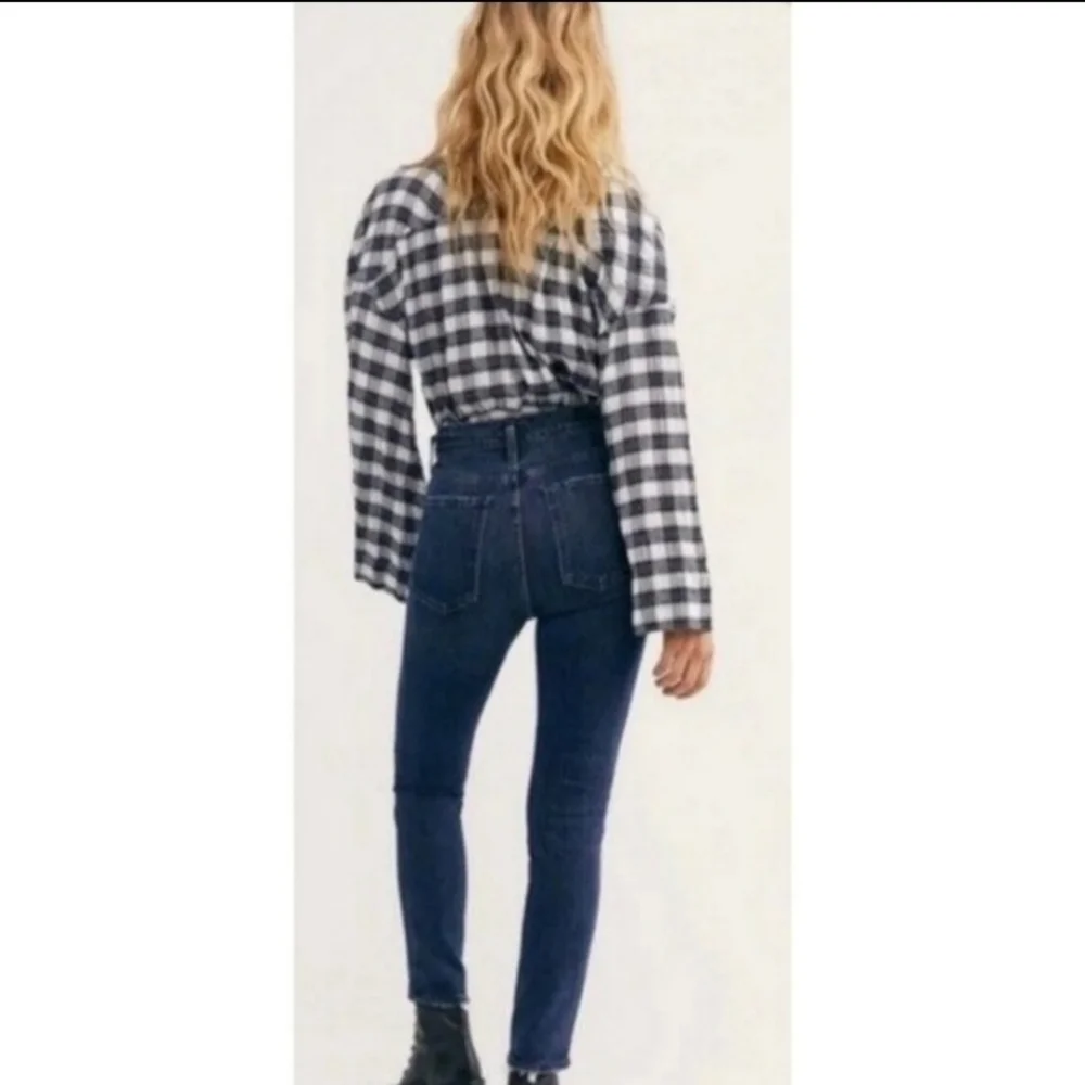 🆕️ We the Free People Ultra High Rise hi waisted Skinny jeans dark Button fly